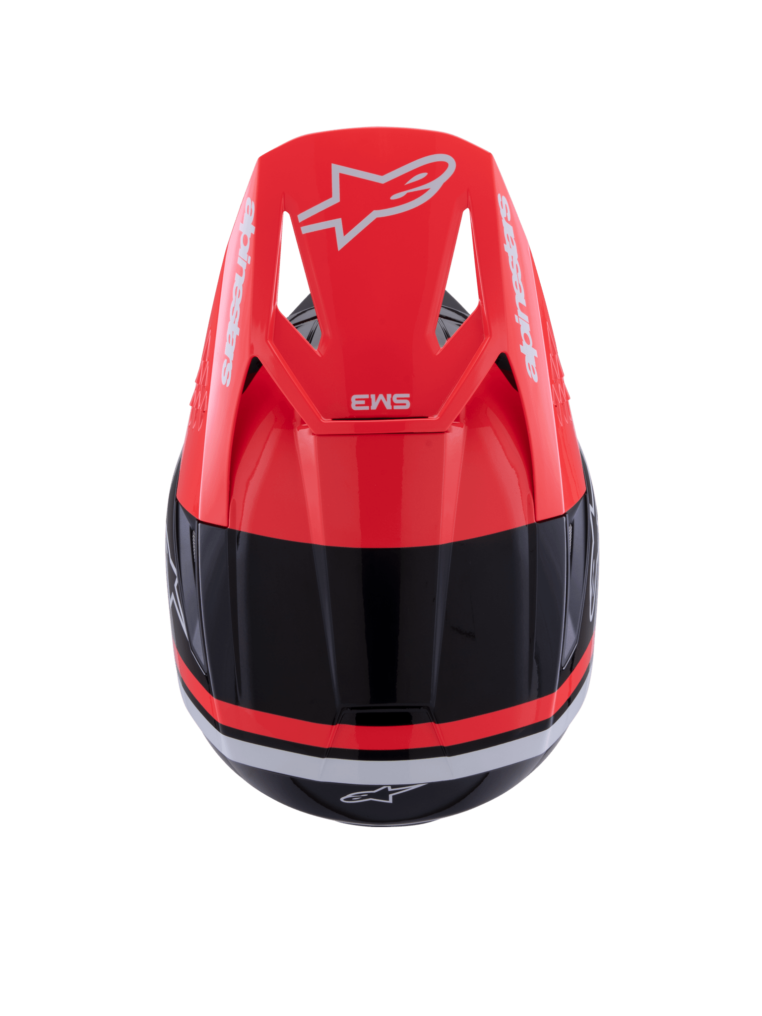 Alpinestars S - M3 Radium Helm Schwarz Rot Fluoro Weiß Glänzend - MxProStoreParts