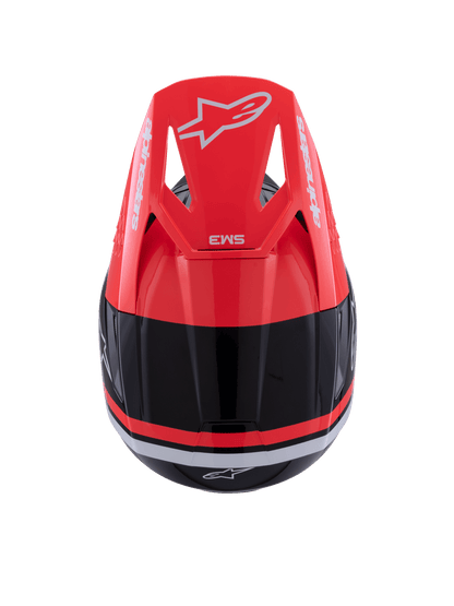 Alpinestars S - M3 Radium Helm Schwarz Rot Fluoro Weiß Glänzend - MxProStoreParts