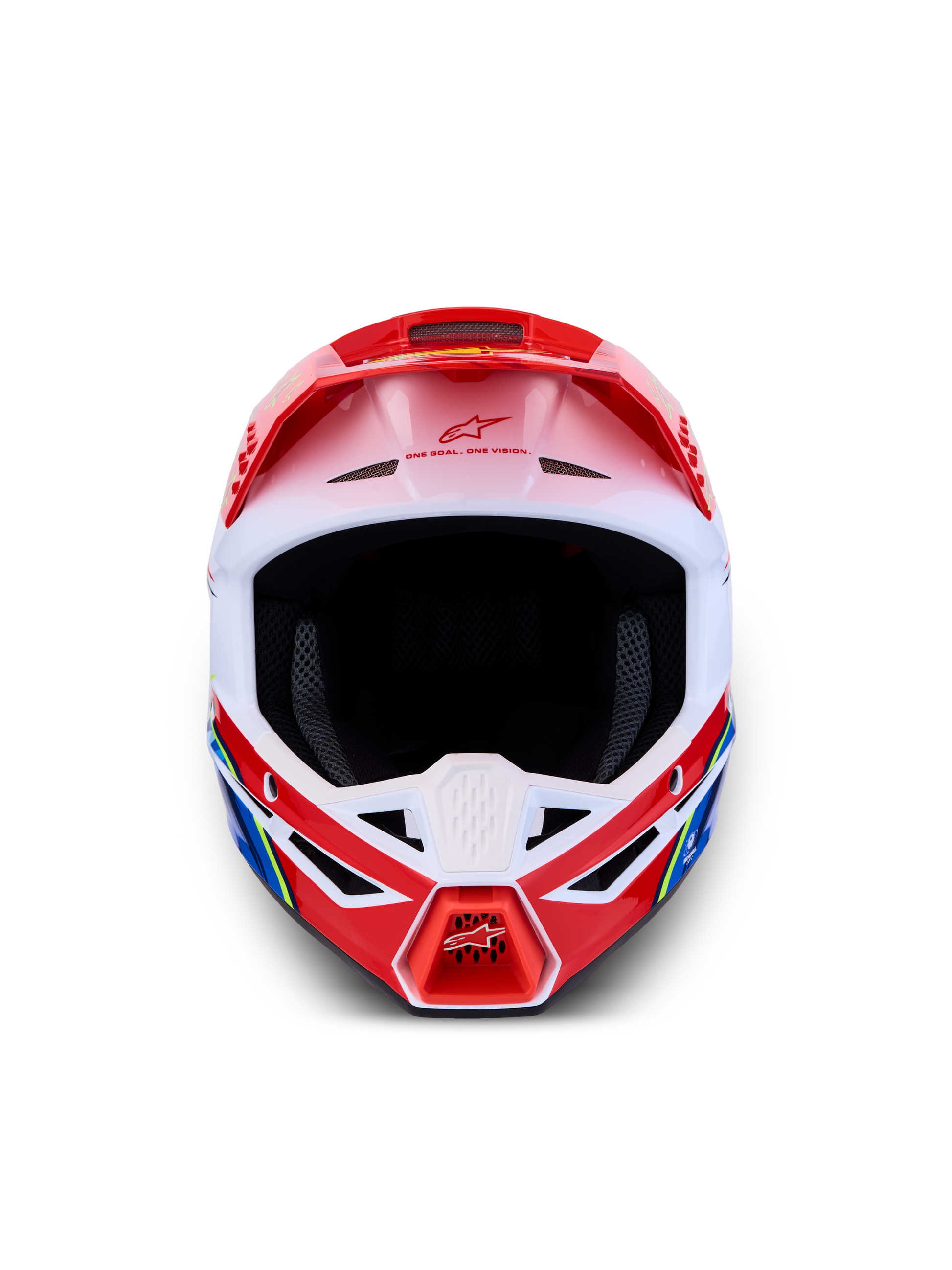 Alpinestars S-M3 Falcon Helm ECE 22.06 Rood Fluo Wit Blauw Geel Fluo