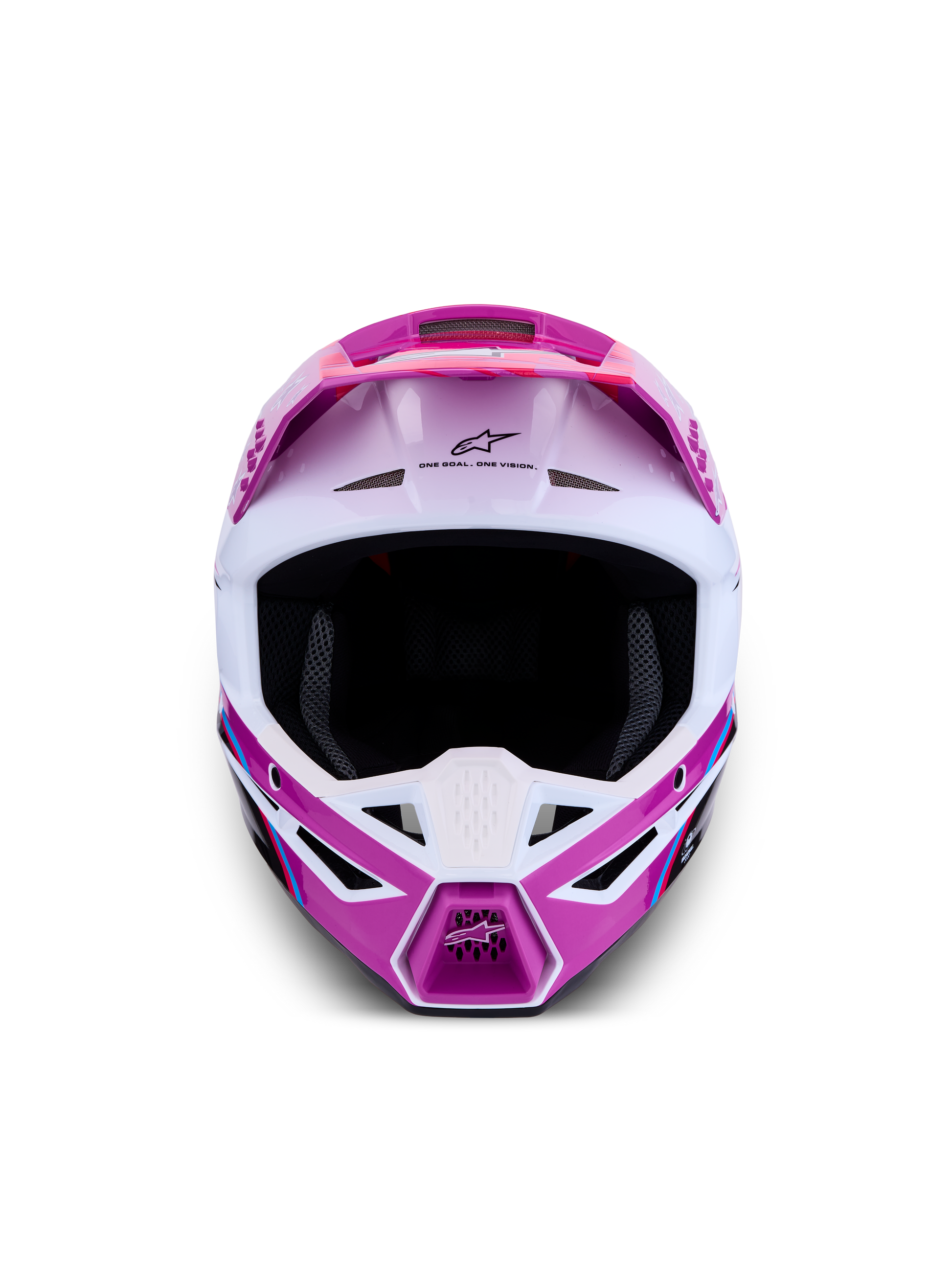 Alpinestars S-M3 Falcon Helm ECE 22.06 Paars Wit Zwart Roze Fluo