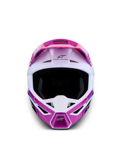 Alpinestars S-M3 Falcon Helm ECE 22.06 Paars Wit Zwart Roze Fluo