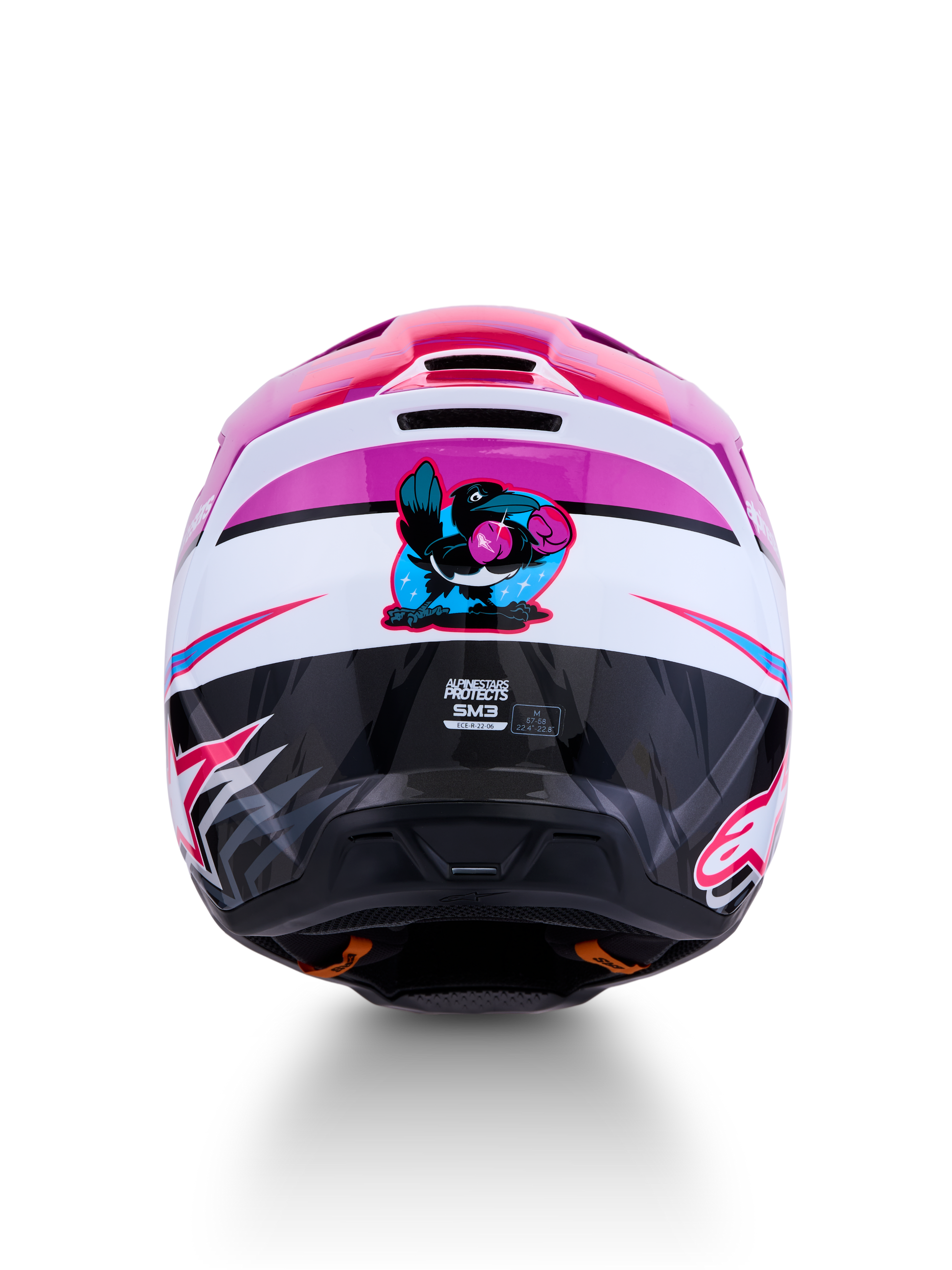 Alpinestars S-M3 Falcon Helm ECE 22.06 Paars Wit Zwart Roze Fluo