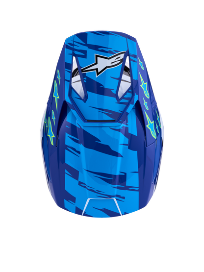 Alpinestars S-M3 Falcon Helm ECE 22.06 Blauw Wit Zwart Roze Fluo Geel Fluo