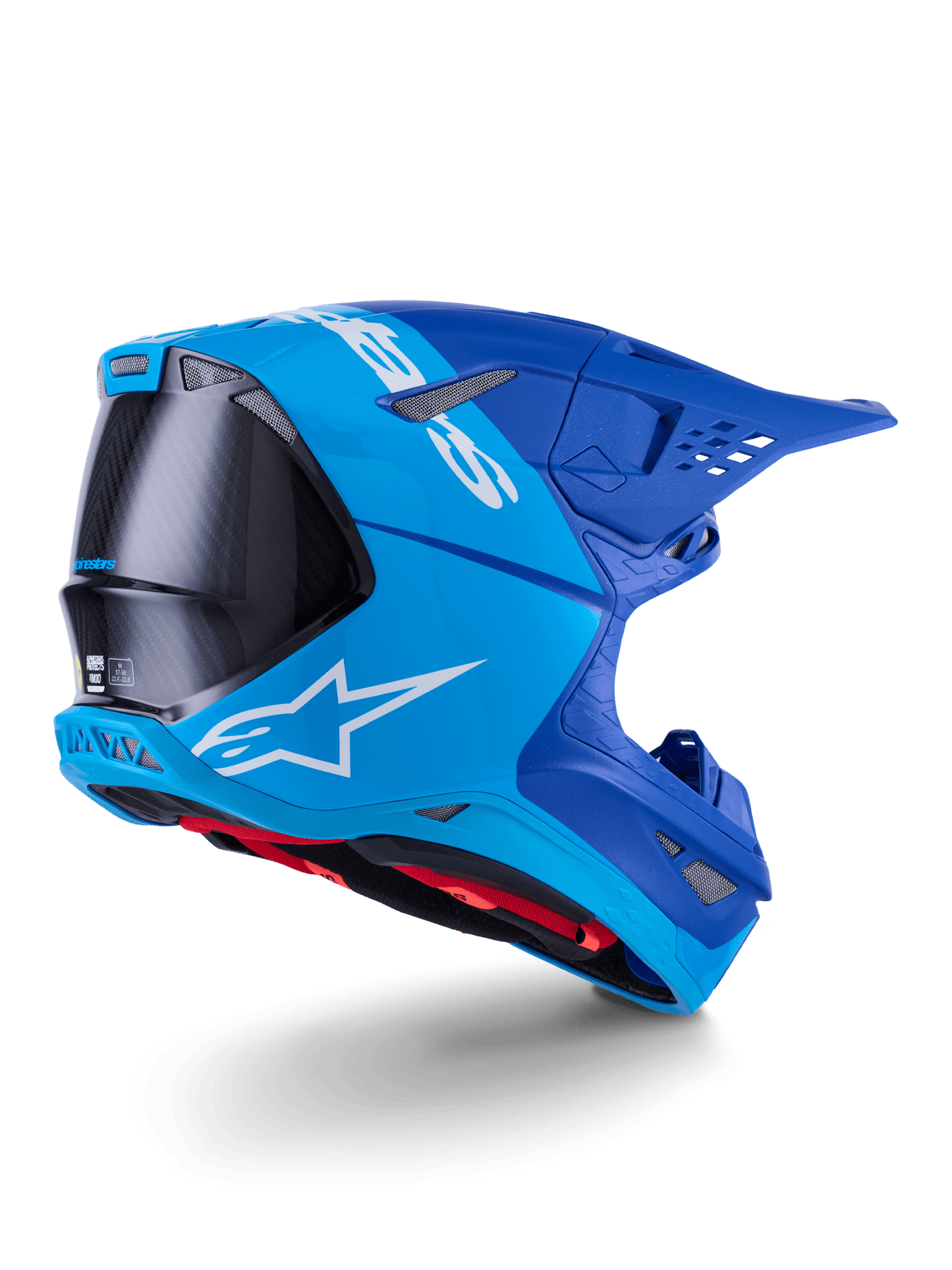 Alpinestars Supertech M10 Flood-Kohlefaserhelm Blau Schwarz - MxProStoreParts