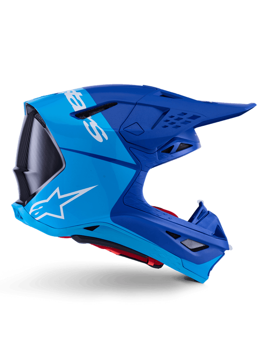 Alpinestars Supertech M10 Flood Helmet Carbon Fiber Blue Black - MxProStoreParts