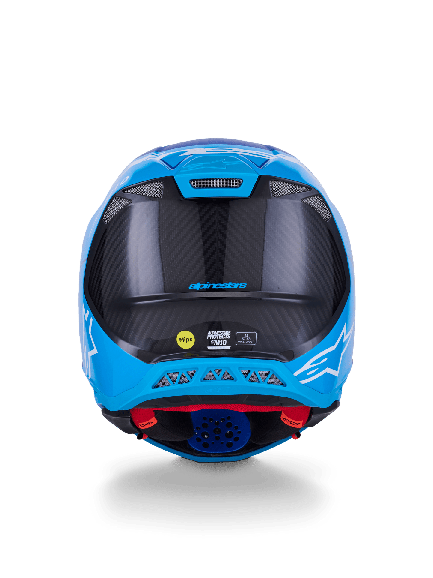 Alpinestars Supertech M10 Fluthelm aus Carbonfaser in Blau und Schwarz - MxProStoreParts