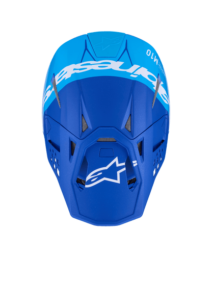 Alpinestars Supertech M10 Flood Helm aus Carbonfaser in Blau und Schwarz - MxProStoreParts