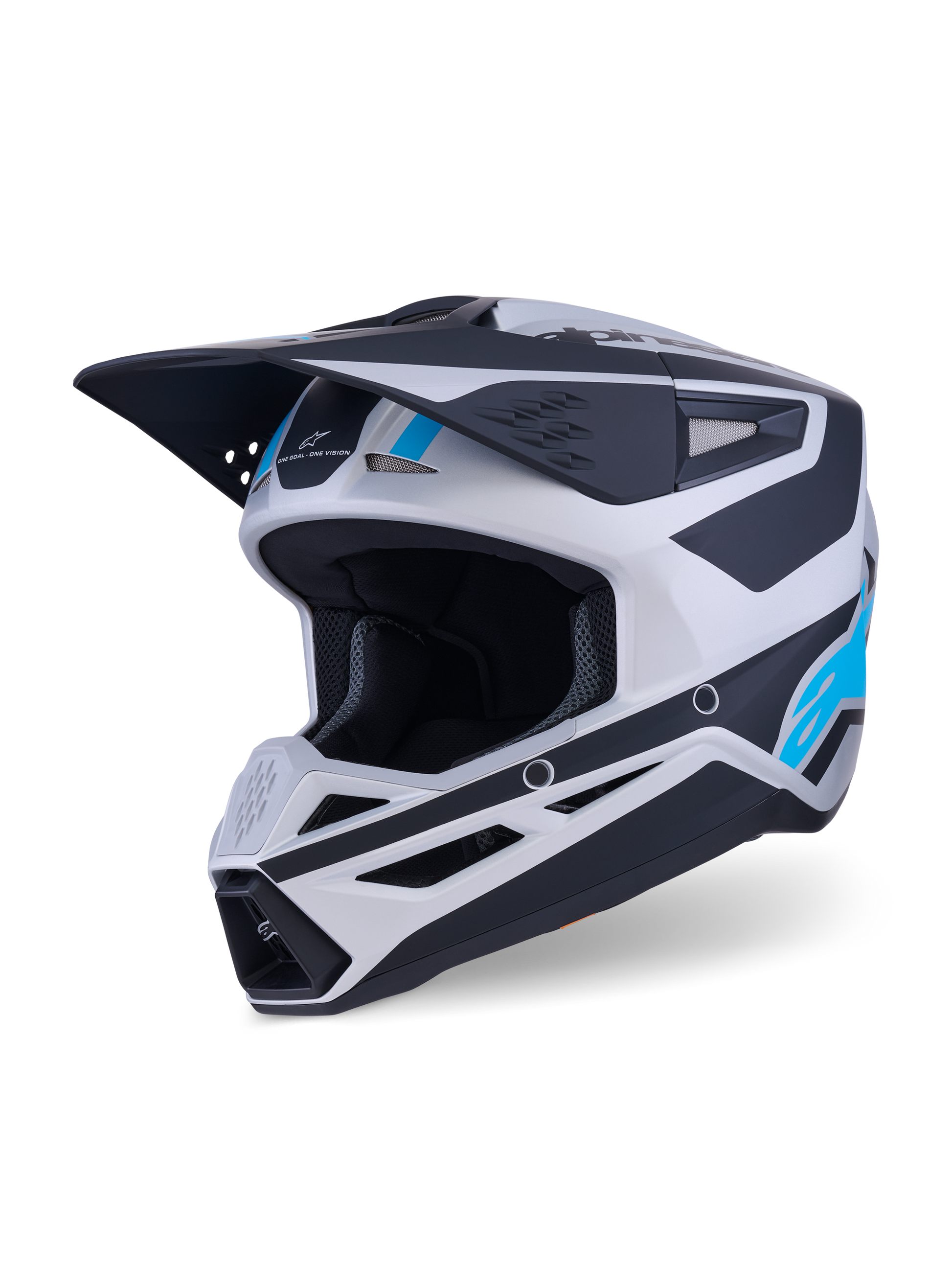 Alpinestars S-M3 Heat Helm ECE 22.06 Zilver Blauw Zwart Mat