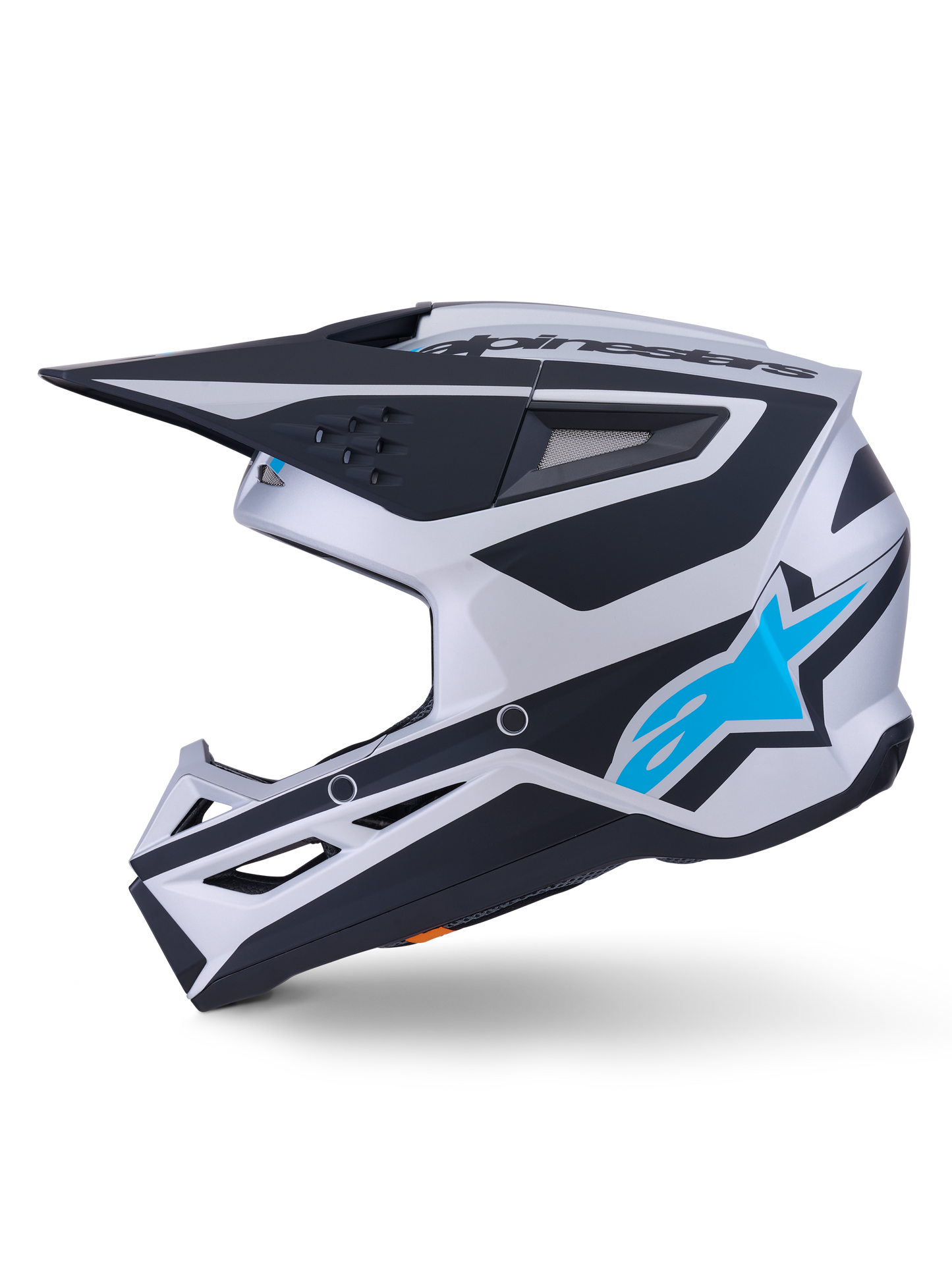 Alpinestars S-M3 Heat Helm ECE 22.06 Zilver Blauw Zwart Mat