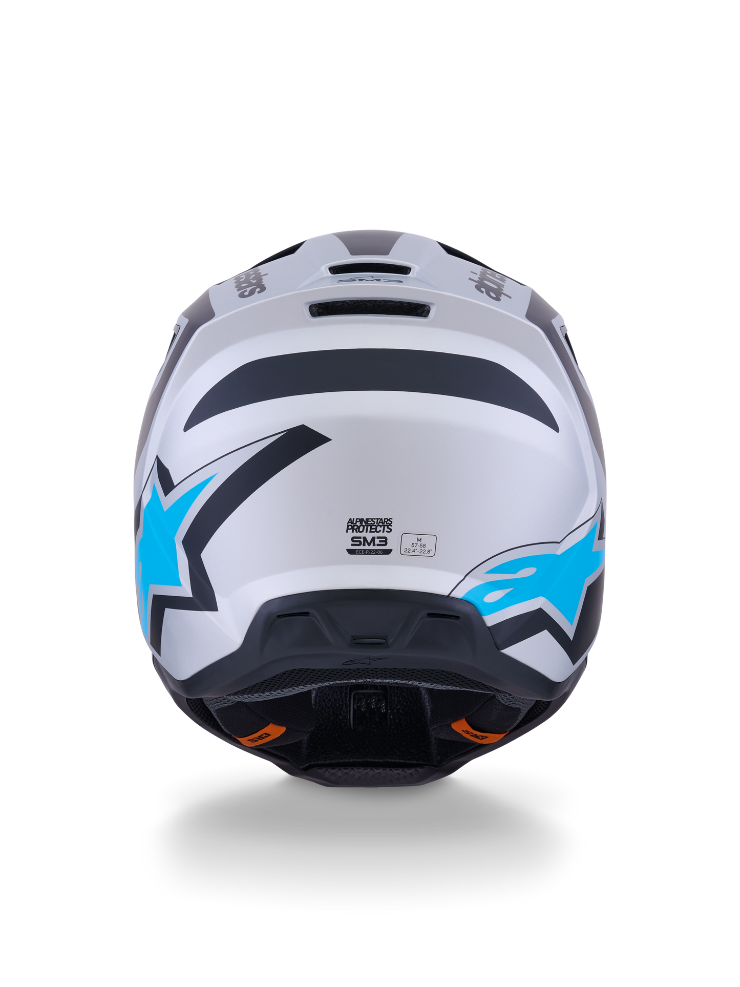 Alpinestars S-M3 Heat Helm ECE 22.06 Zilver Blauw Zwart Mat