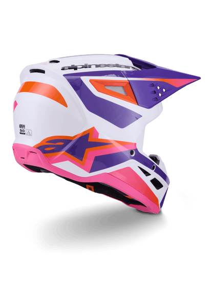 Alpinestars S - M3 Heat Helm Thermo-Injektion Weiß Lila Rosa Glänzend - MxProStoreParts