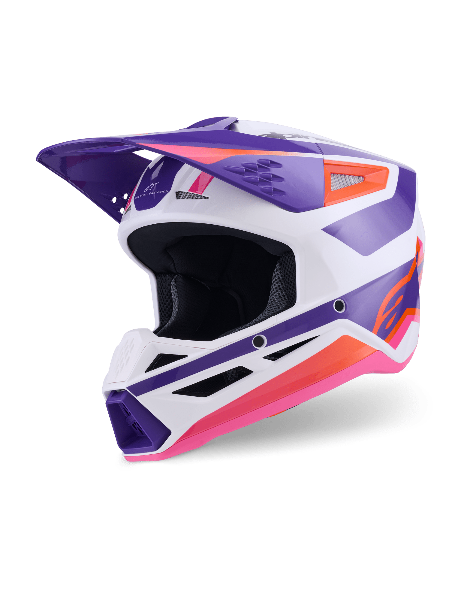 Alpinestars S - M3 Heat Helm Thermoinjektion Weiß Lila Rosa Glänzend - MxProStoreParts