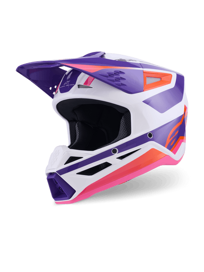 Alpinestars S - M3 Heat Helm Thermoinjektion Weiß Lila Rosa Glänzend - MxProStoreParts
