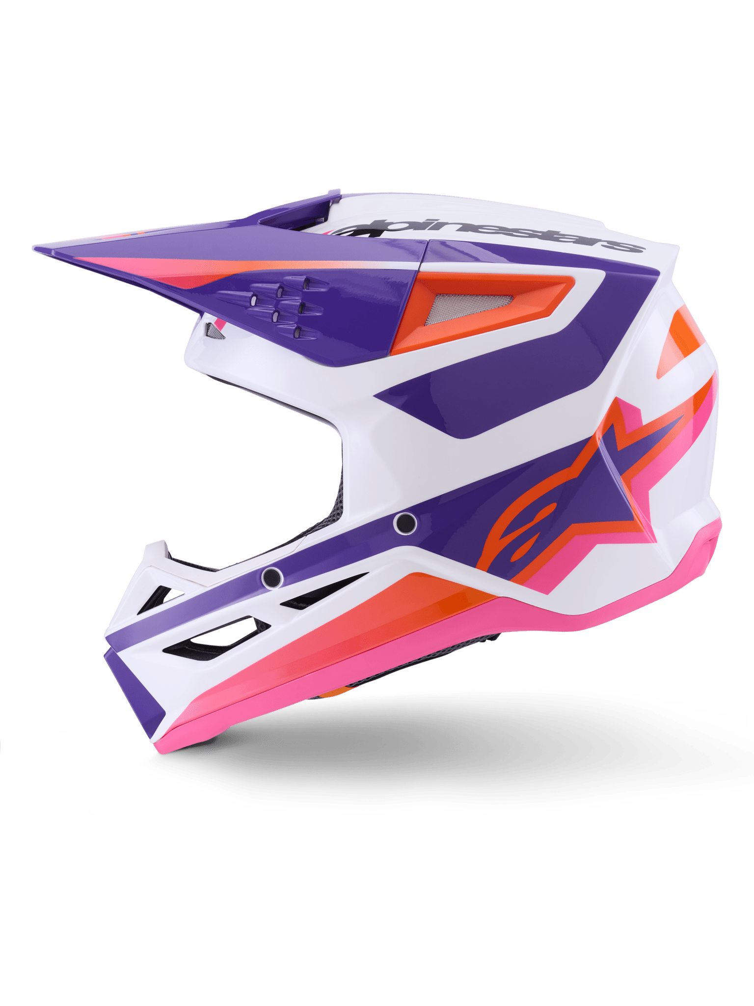 Alpinestars S - M3 Heat Helm Thermo-Injektion Weiß Lila Rosa Glänzend - MxProStoreParts