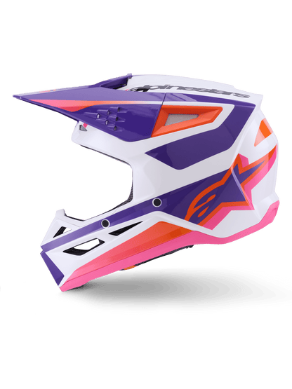 Alpinestars S - M3 Heat Helm Thermo-Injektion Weiß Lila Rosa Glänzend - MxProStoreParts