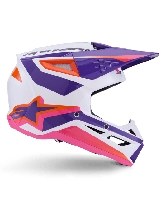 Alpinestars S - M3 Heat Helm Thermo‑Injectie Wit Paars Roze Glanzend - MxProStoreParts