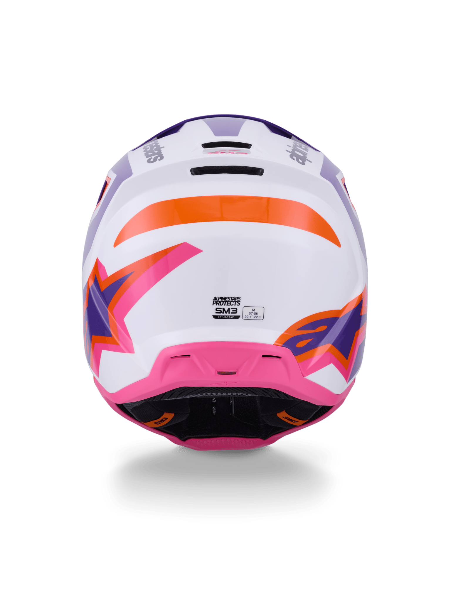 Alpinestars S - M3 Heat Helm Thermo-Injektion Weiß Lila Rosé Glänzend - MxProStoreParts