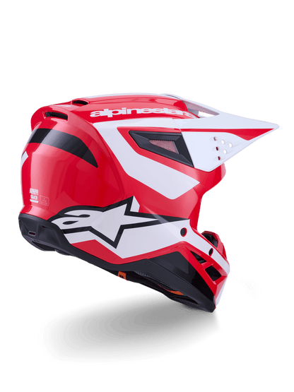 Alpinestars S - M3 Heat Helm ECE 22.06 Rot Weiß Schwarz Glänzend - MxProStoreParts