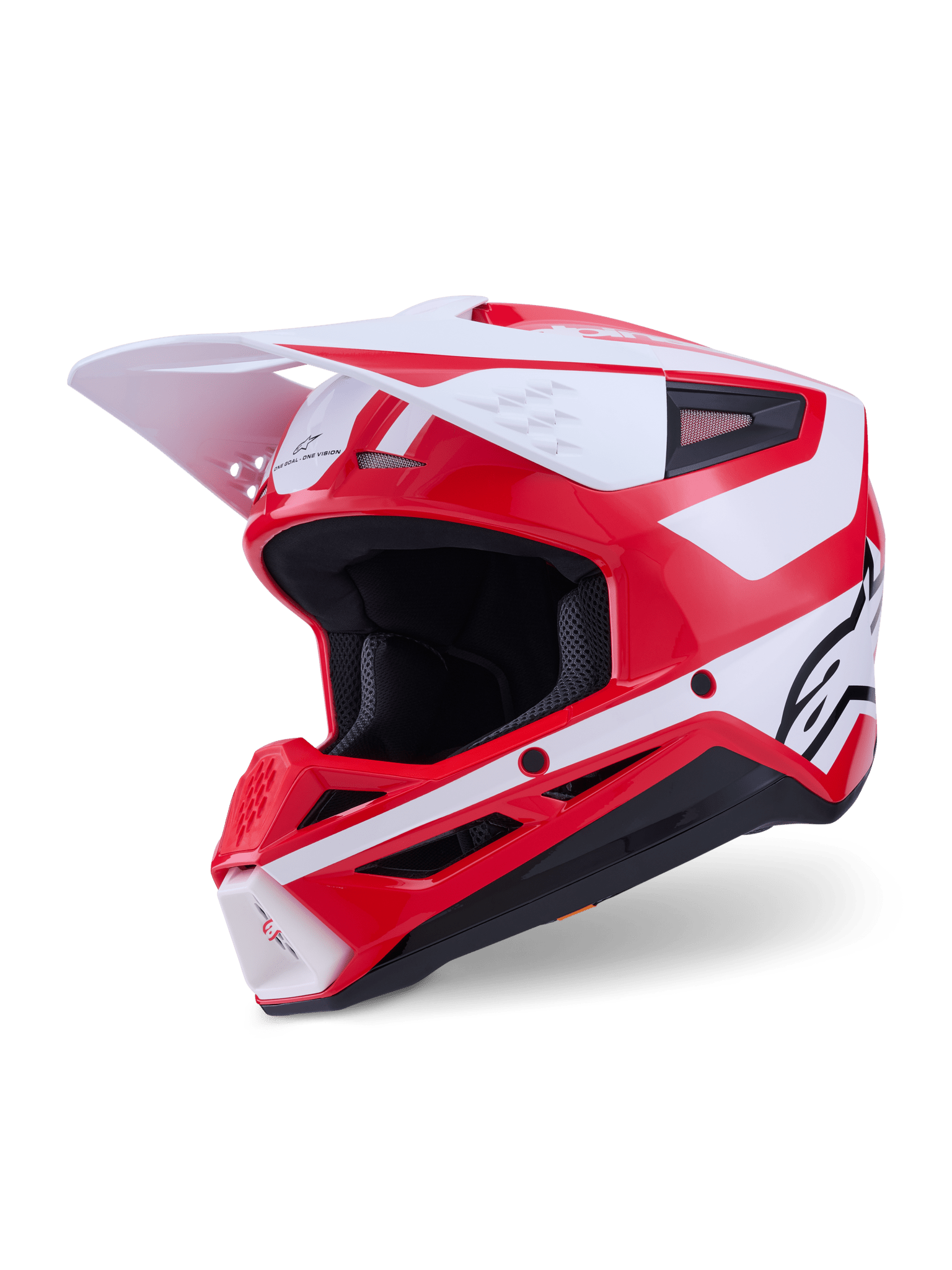 Alpinestars S - M3 Heat Helm ECE 22.06 Rot Weiß Schwarz Glänzend - MxProStoreParts