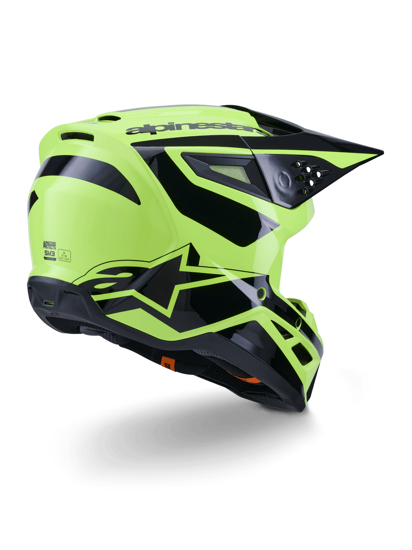 Alpinestars S - M3 Heat Helm ECE 22.06 Fluogelb Glänzend Schwarz - MxProStoreParts