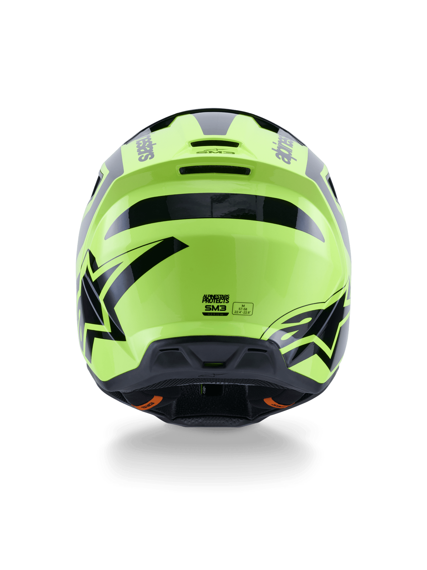 Alpinestars S - M3 Heat Helm ECE 22.06 Gelb Fluo Schwarz Glänzend - MxProStoreParts