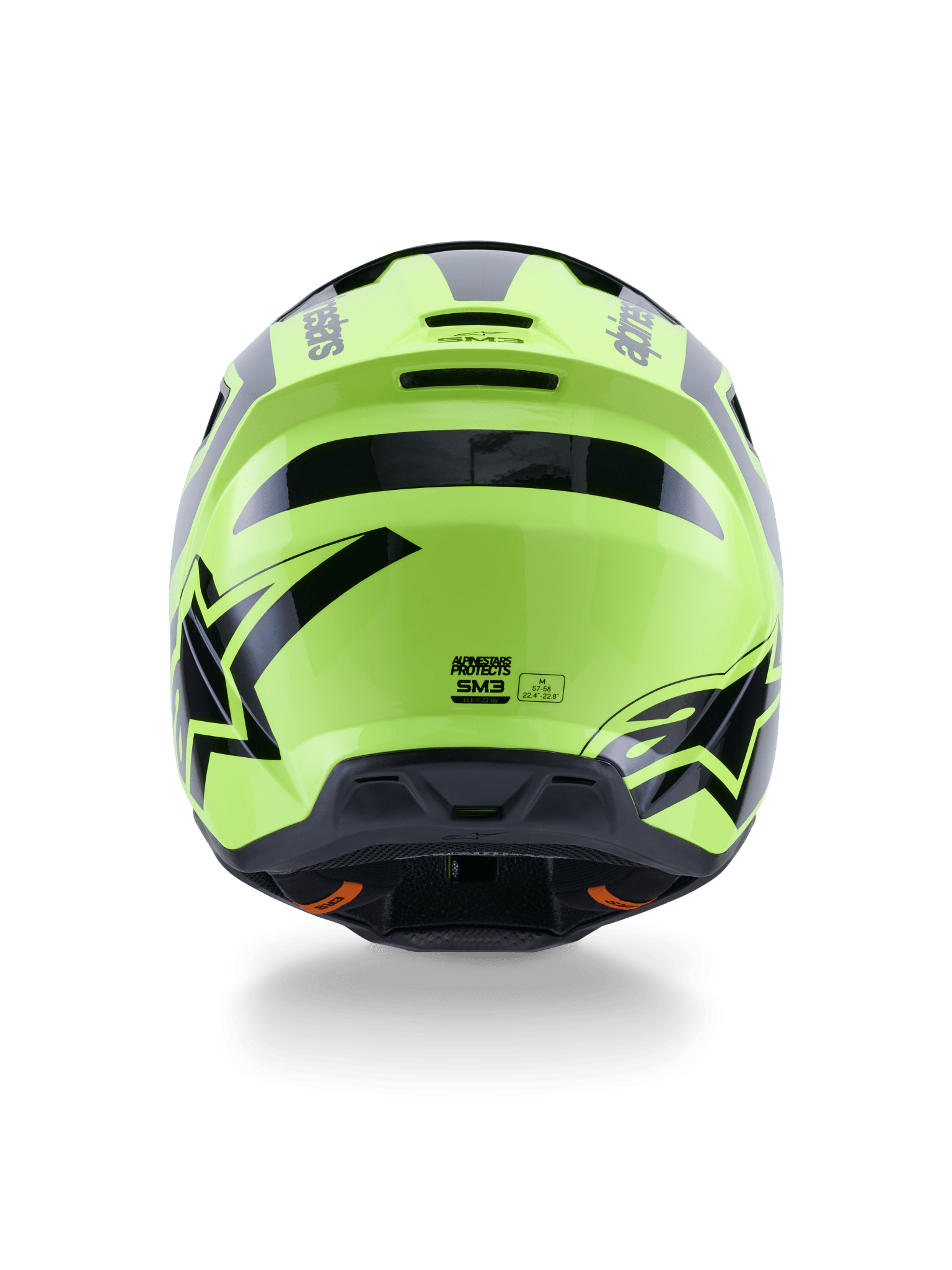 Alpinestars S - M3 Heat Helm ECE 22.06 Gelb Fluo Schwarz Glänzend - MxProStoreParts