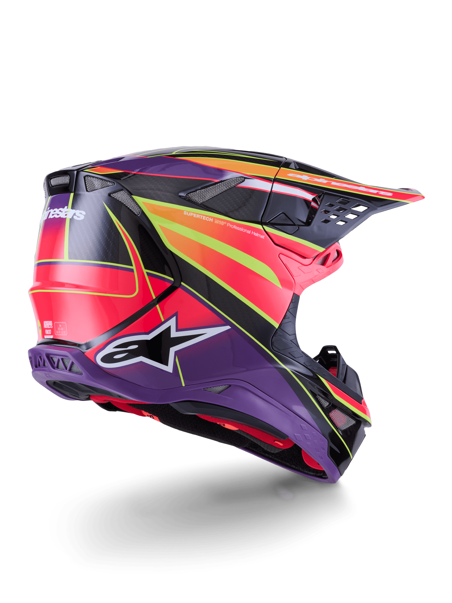 Alpinestars Supertech M10 Era Helm Carbon MIPS Pink Violet Fluo - MxProStoreParts