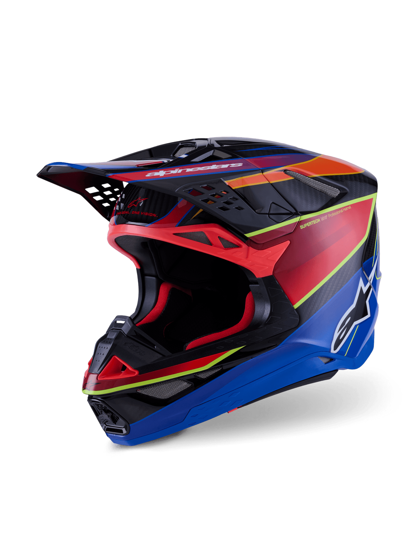 Alpinestars Supertech M10 Era Helm fluoreszierend glänzend Blau, Rot, Gelb – MxProStoreParts