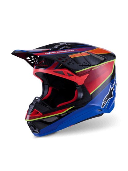 Alpinestars Supertech M10 Era Helm fluoreszierend glänzend Blau, Rot, Gelb – MxProStoreParts
