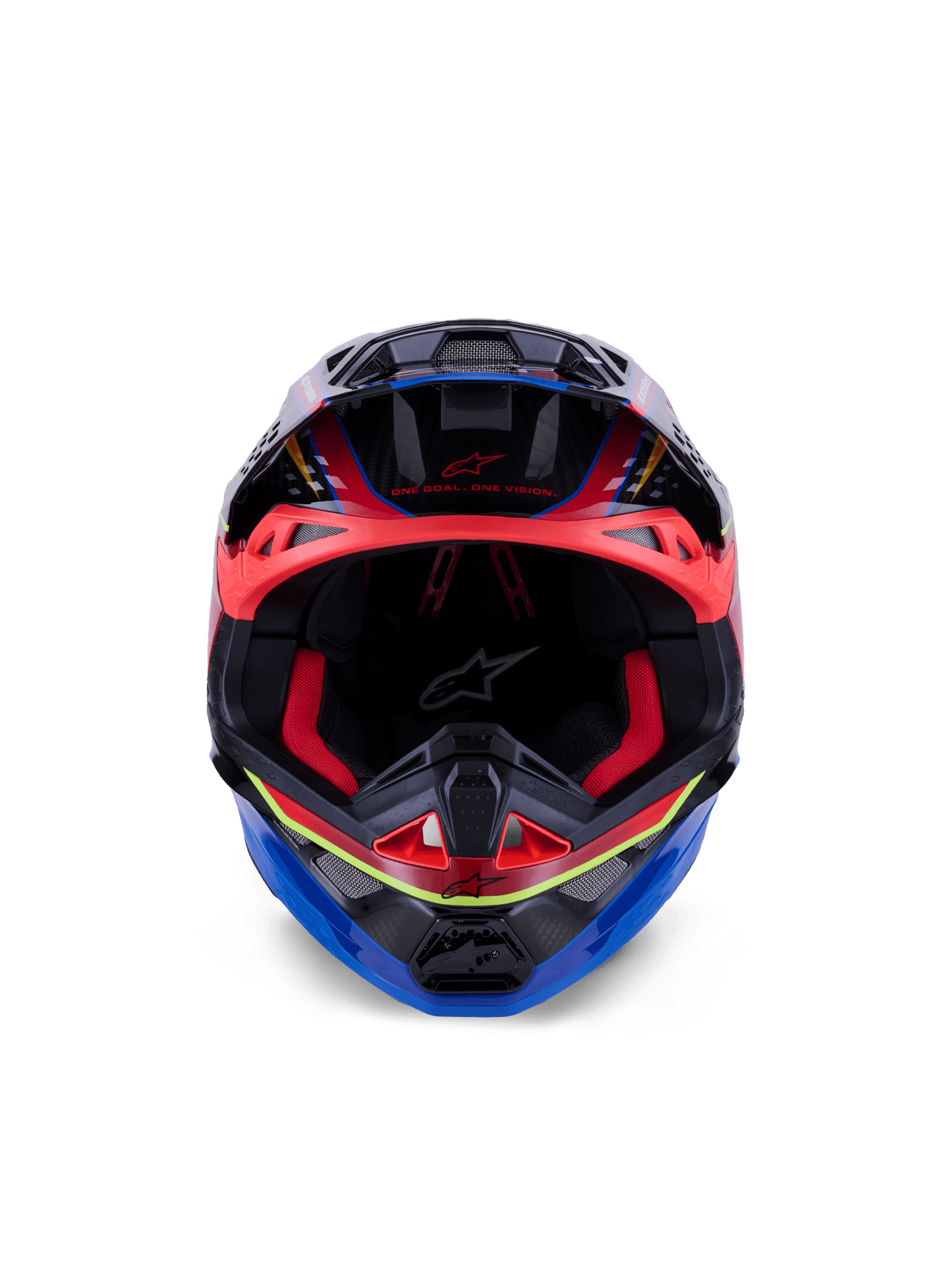 Alpinestars Supertech M10 Era Helm fluoreszierend glänzend Blau Rot Gelb - MxProStoreParts