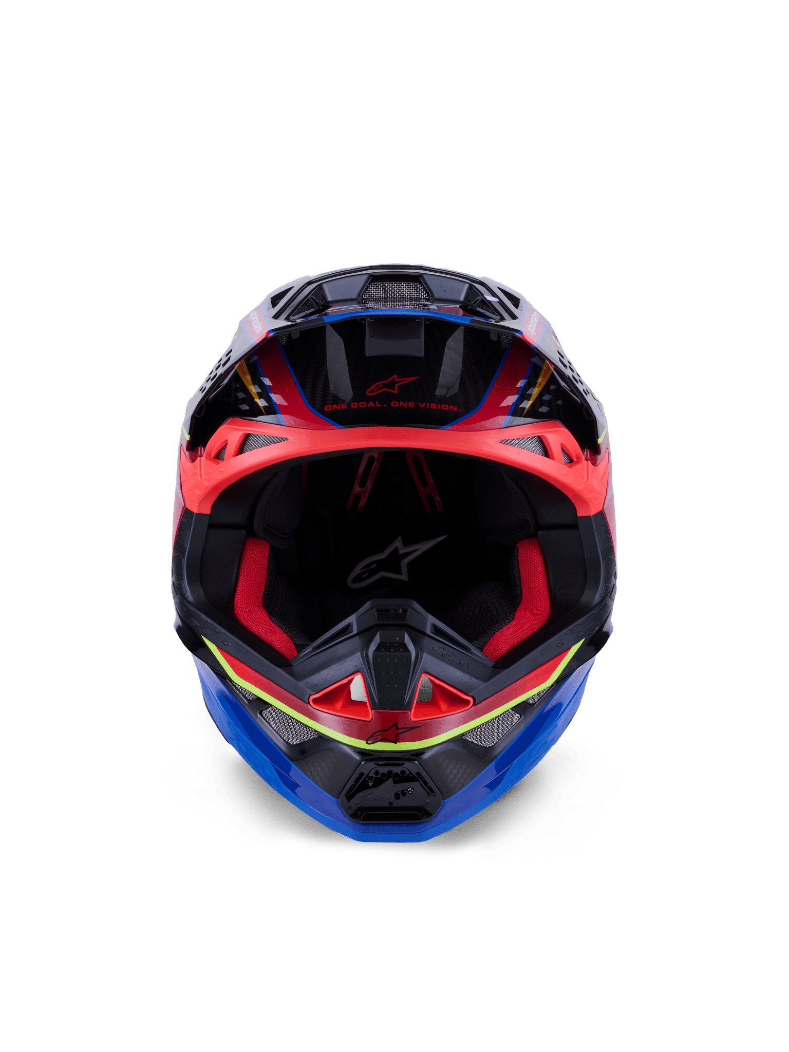Alpinestars Supertech M10 Era Helm fluoreszierend glänzend Blau Rot Gelb - MxProStoreParts