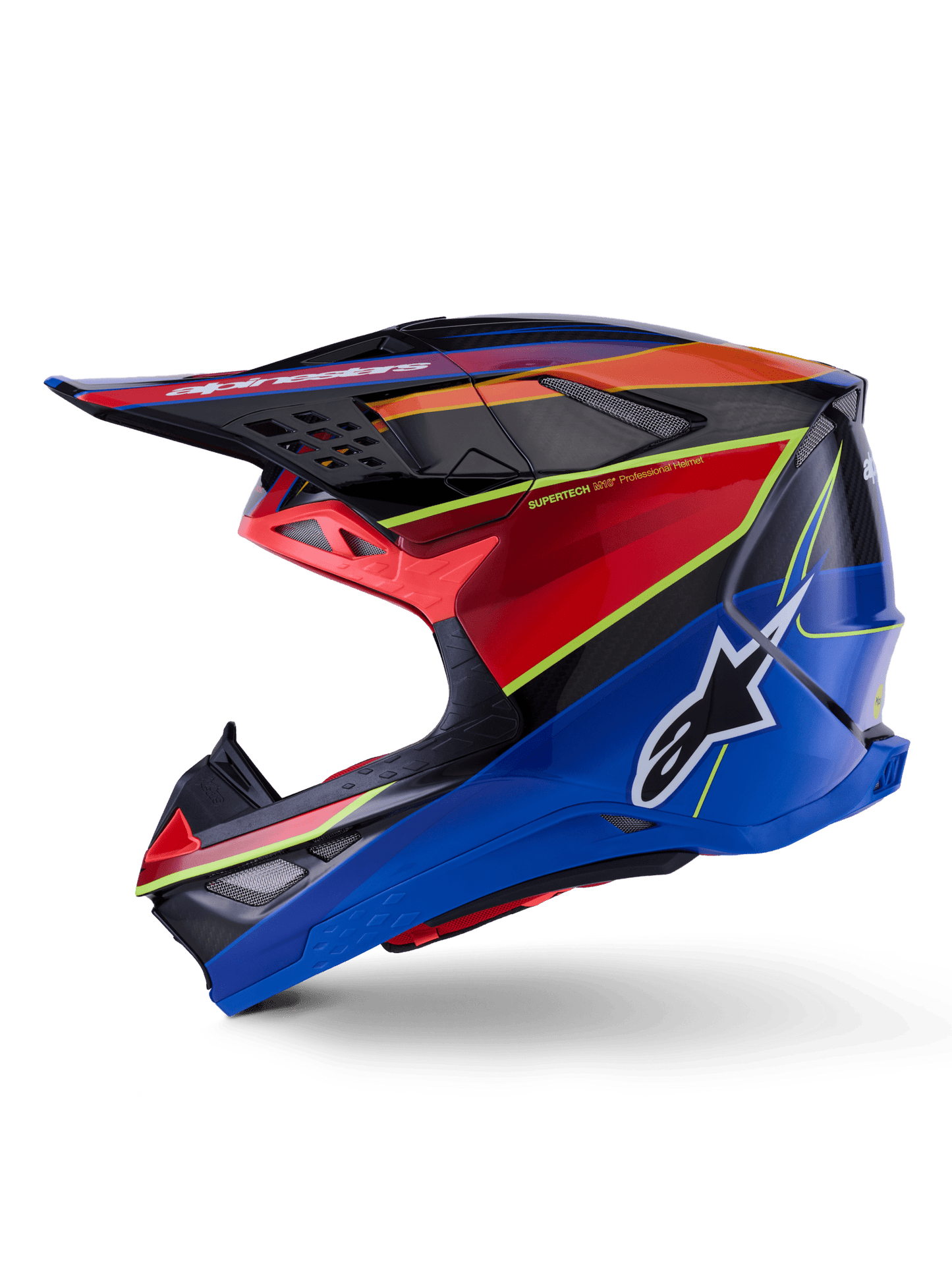 Alpinestars Supertech M10 Era Helm Fluo glänzend Blau, Rot, Gelb - MxProStoreParts