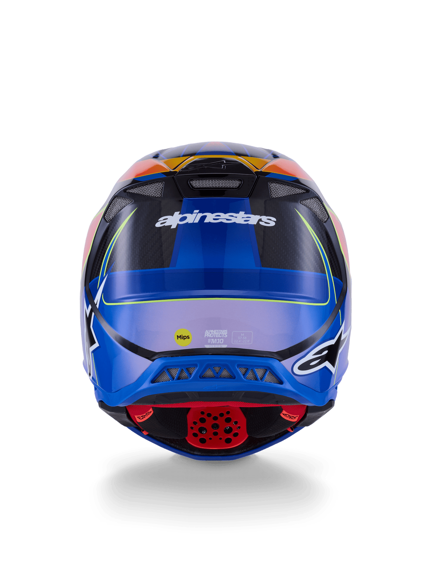 Alpinestars Supertech M10 Era Helm, fluo glänzend blau, rot, gelb – MxProStoreParts