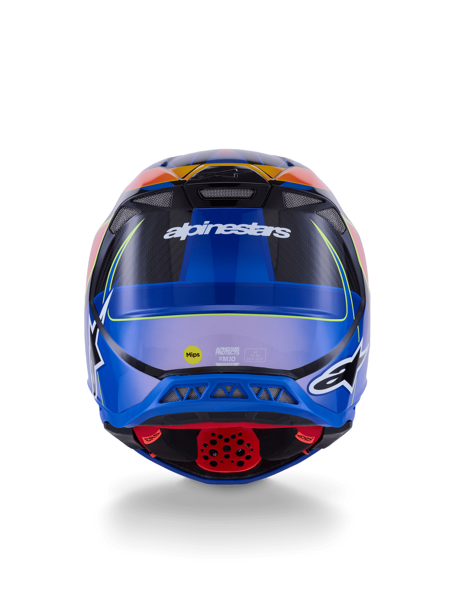 Alpinestars Supertech M10 Era Helm, fluo glänzend blau, rot, gelb – MxProStoreParts