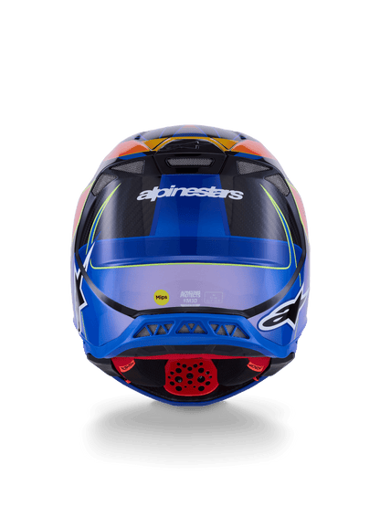 Alpinestars Supertech M10 Era Helm, fluo glänzend blau, rot, gelb – MxProStoreParts
