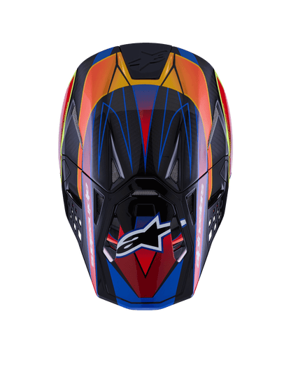 Alpinestars Supertech M10 Era Helm Neon glänzend Blau Rot Gelb - MxProStoreParts