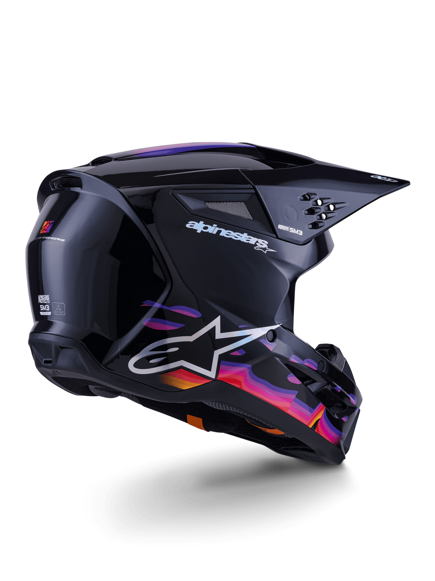 Alpinestars S-M3 Force OCD Helm ECE 22.06 Schwarz Glänzend - MxProStoreParts