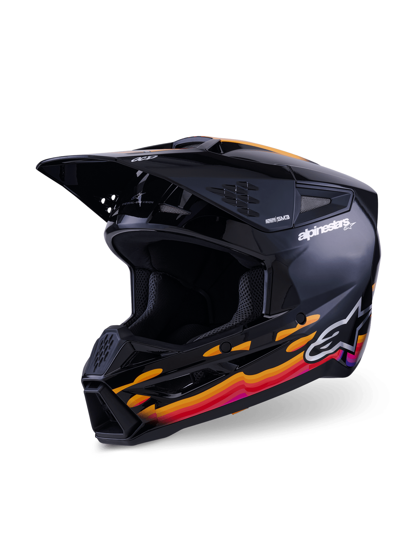 Alpinestars S - M3 Force OCD Helm ECE 22.06 Glänzend Schwarz - MxProStoreParts