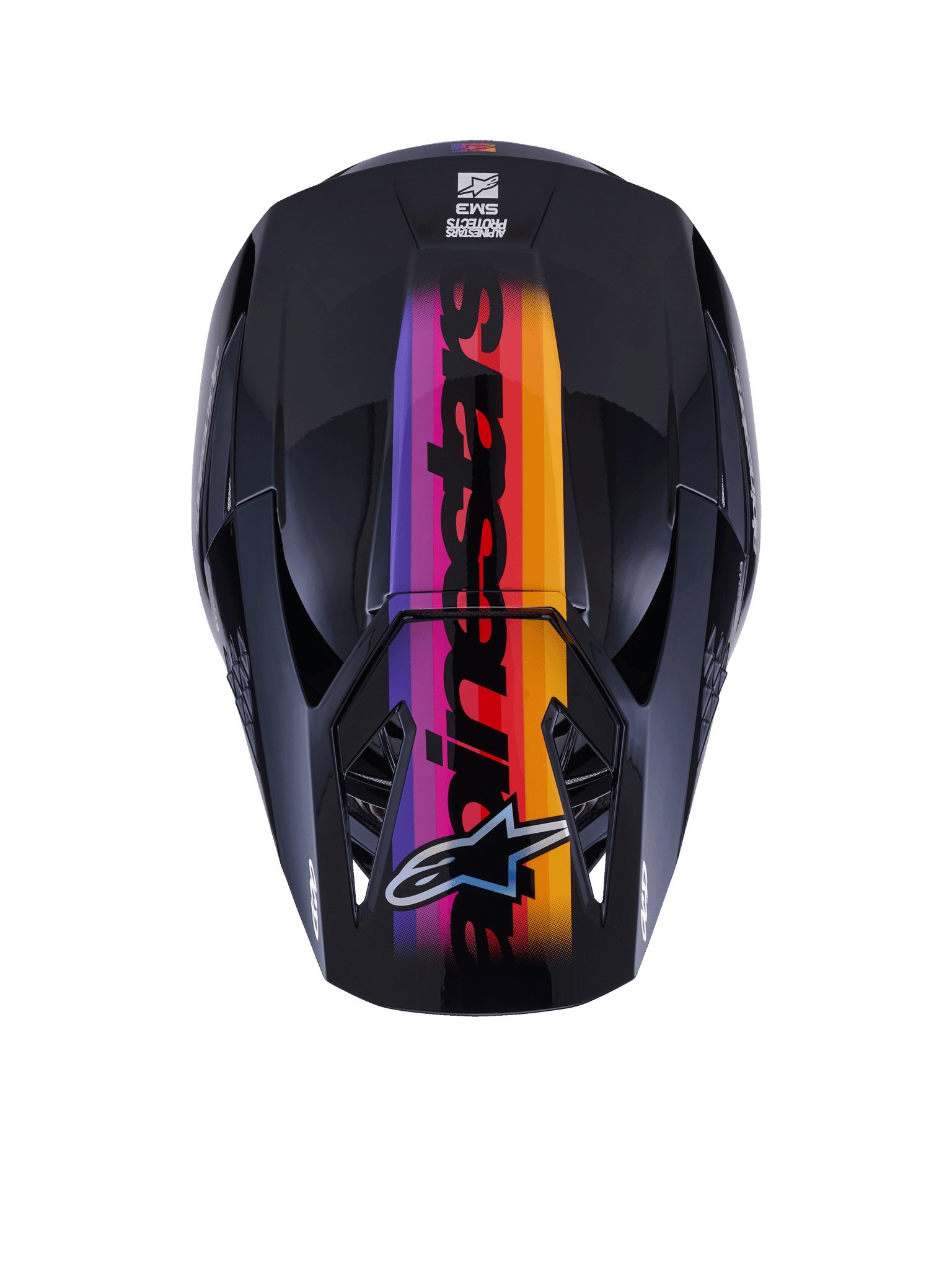 Alpinestars S-M3 Force OCD Helm ECE 22.06 Schwarz Glänzend - MxProStoreParts