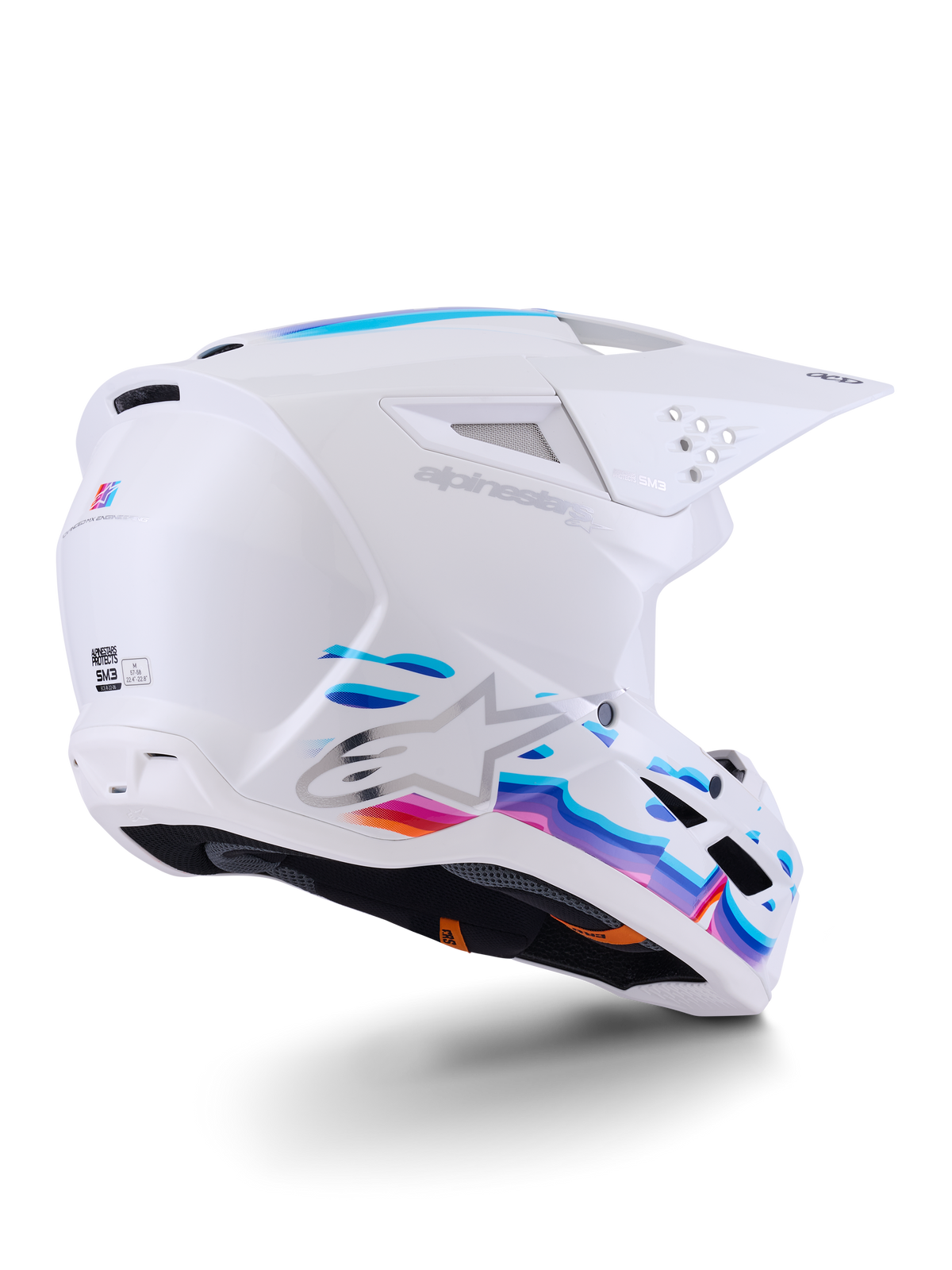 Alpinestars S-M3 Force OCD Helm Wit Glanzend