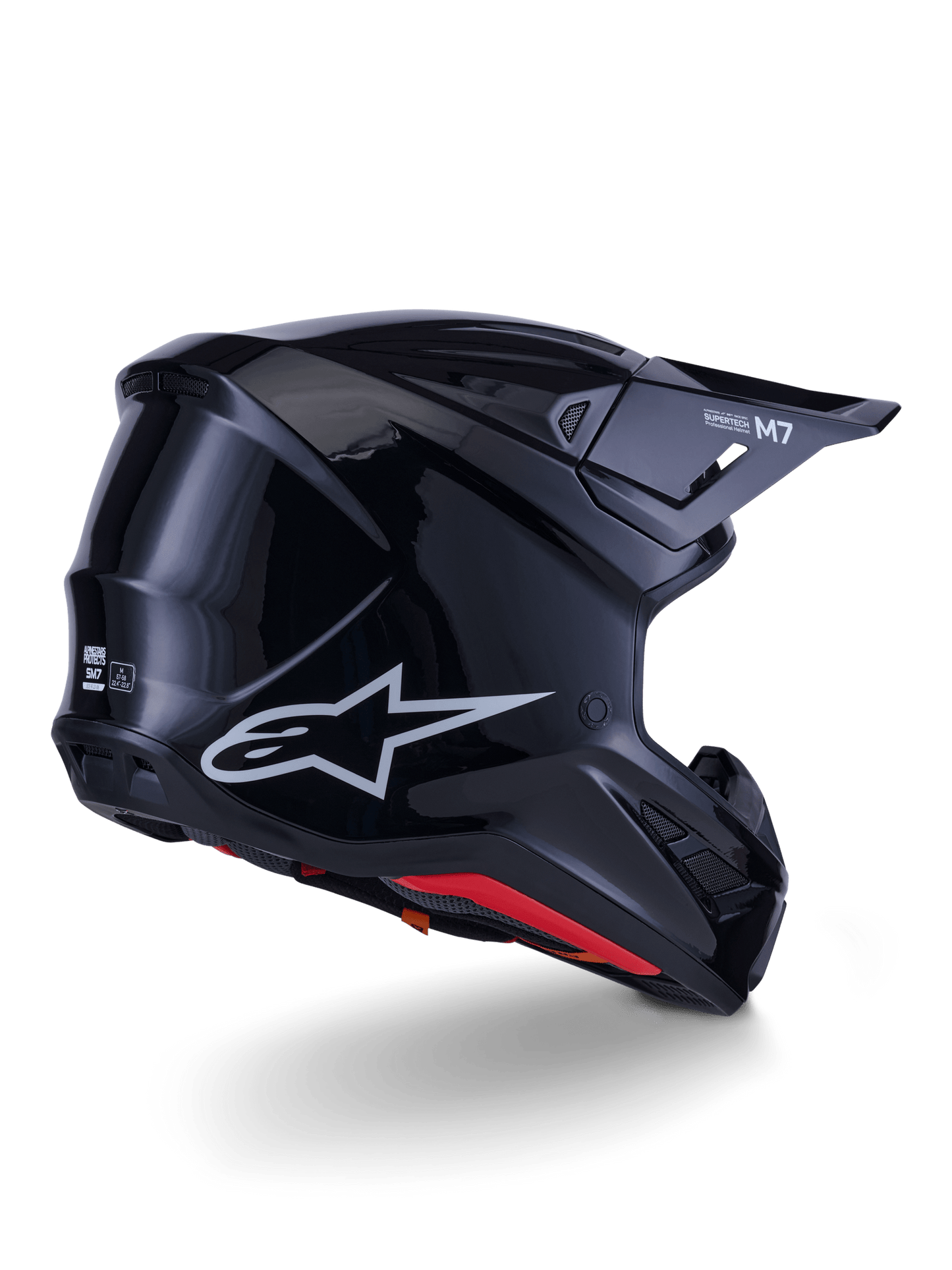 Alpinestars S‑M7 Solid Helm ECE 22.06 Zwart Glanzend - MxProStoreParts