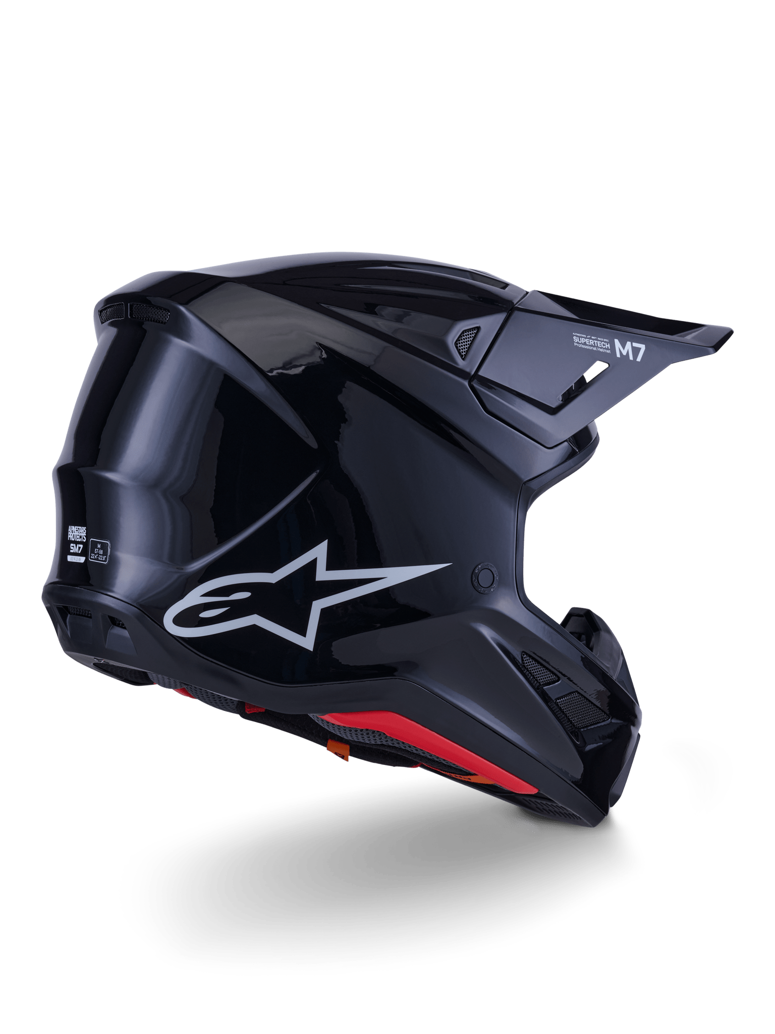 Alpinestars S‑M7 Solid Helm ECE 22.06 Zwart Glanzend - MxProStoreParts