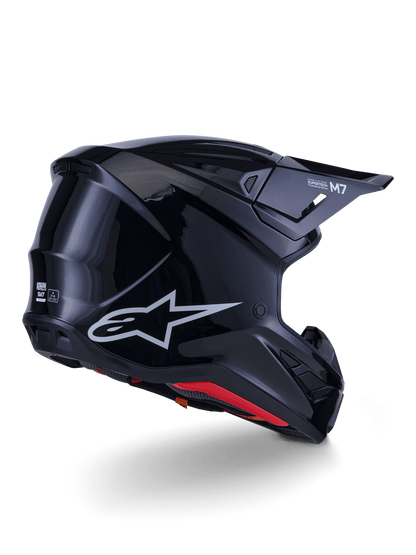 Alpinestars S‑M7 Solid Helm ECE 22.06 Zwart Glanzend - MxProStoreParts