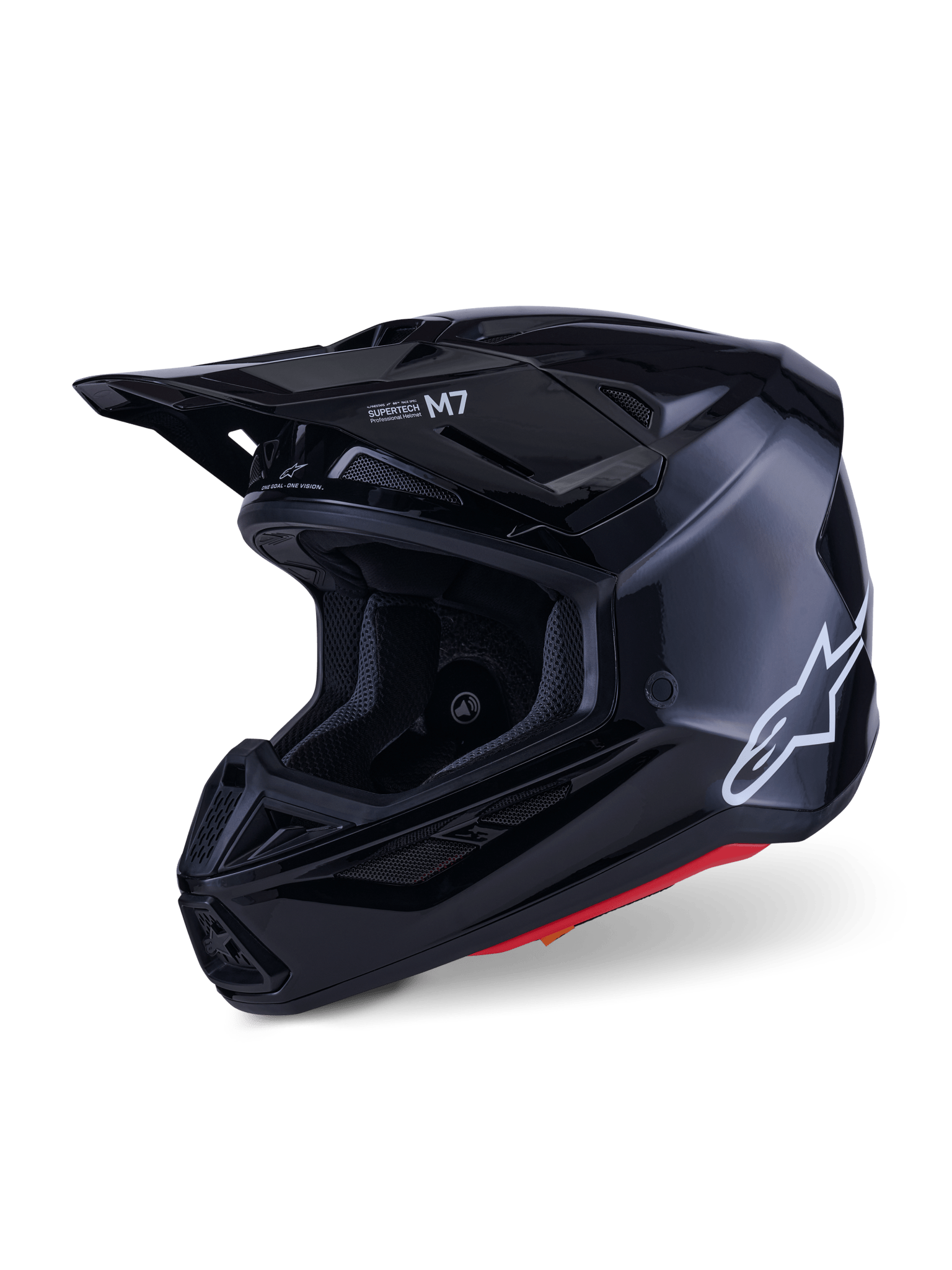 Alpinestars S‑M7 Solid Helm ECE 22.06 Zwart Glanzend - MxProStoreParts