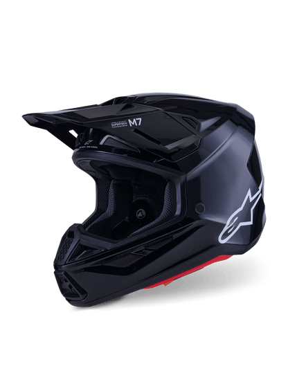 Alpinestars S‑M7 Solid Helm ECE 22.06 Zwart Glanzend - MxProStoreParts