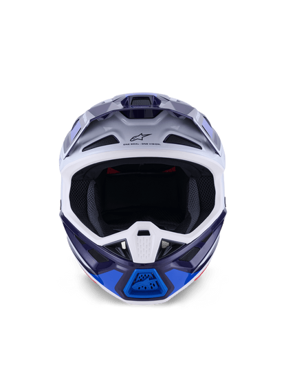 Alpinestars S - M7 Rise Aerodynamischer Off-Road Helm Blau-Weiß Glänzend - MxProStoreParts
