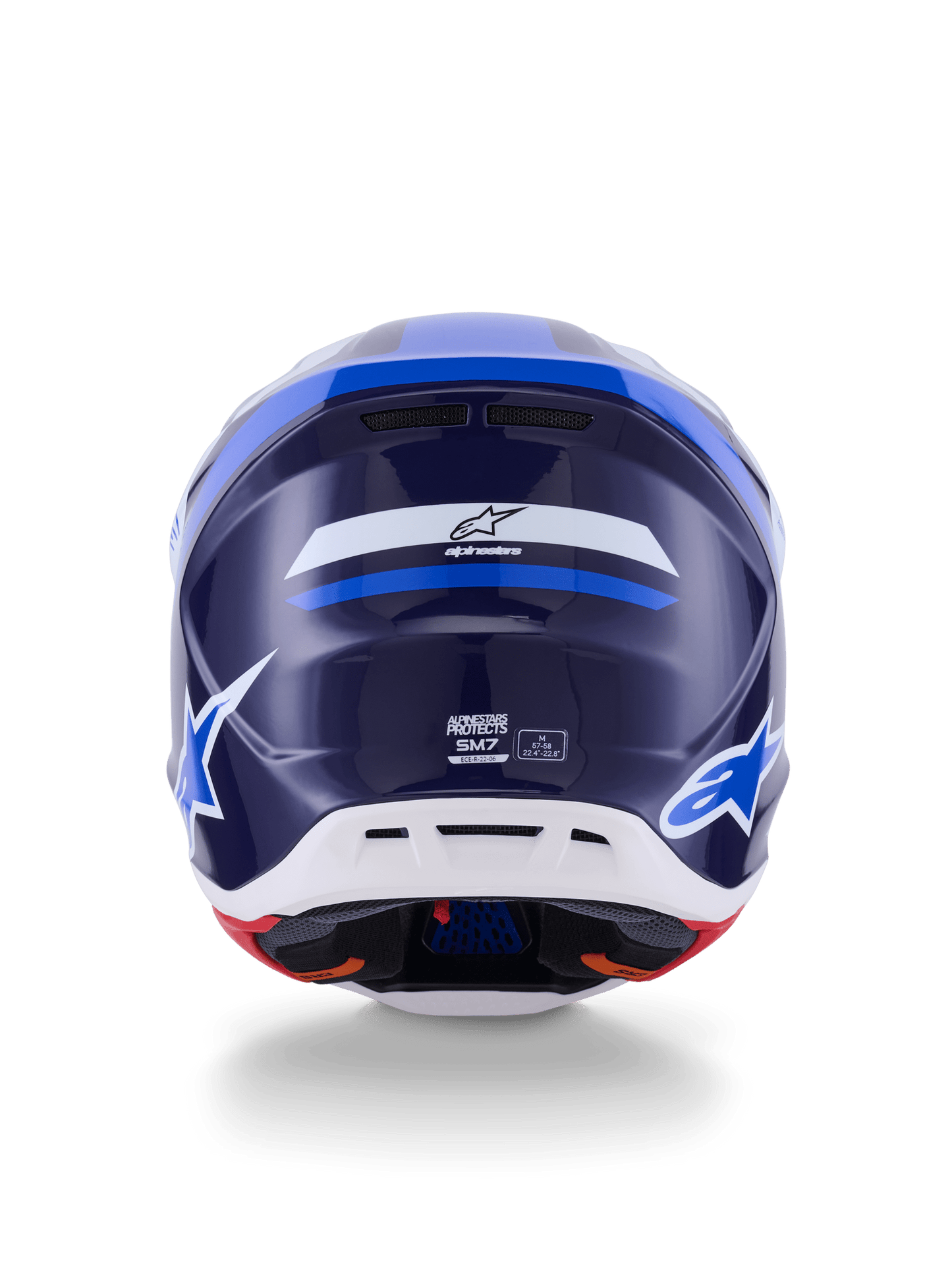 Alpinestars S - M7 Rise Aerodynamisches Offroad-Helm Blau-Weiß Glänzend - MxProStoreParts
