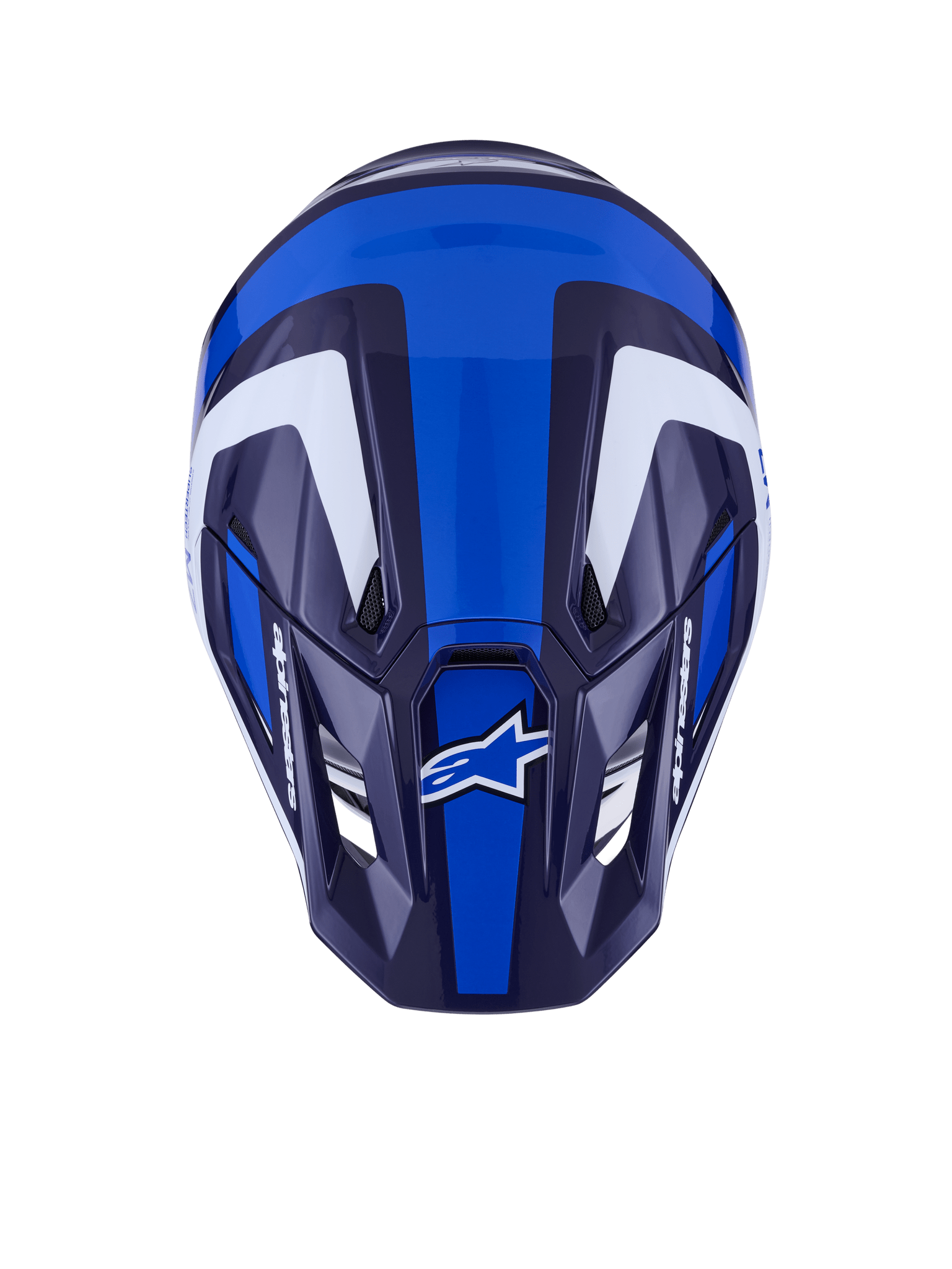Alpinestars S - M7 Rise aerodynamischer Offroad-Helm blau-weiß glänzend - MxProStoreParts