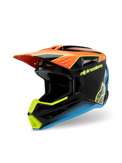 Alpinestars S - M3 Jugend Fray Crosshelm Offroad Schwarz Orange Gelb - MxProStoreParts
