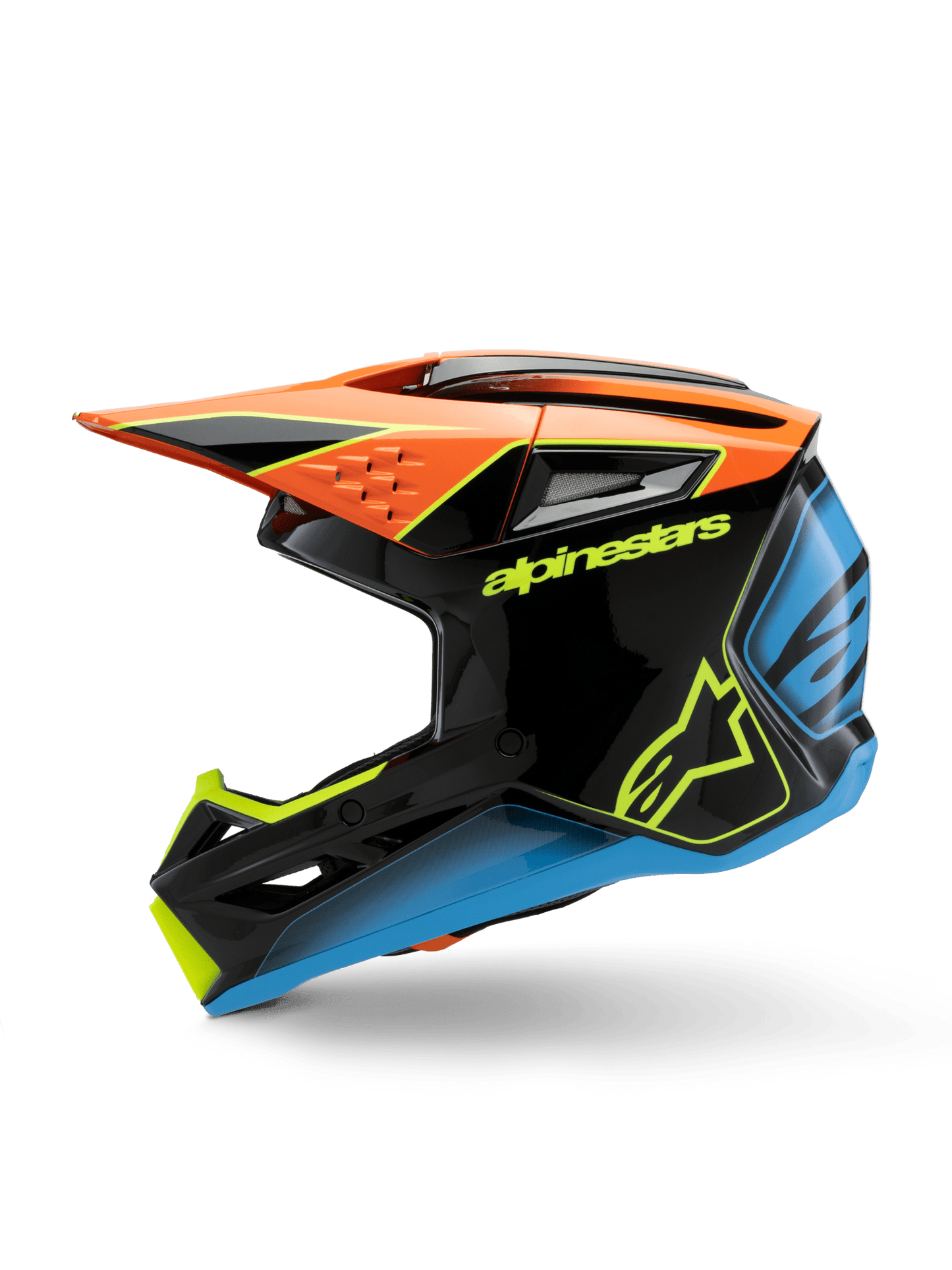 Alpinestars S-M3 Jugend Fray Helm Off-Road Schwarz Orange Gelb - MxProStoreParts